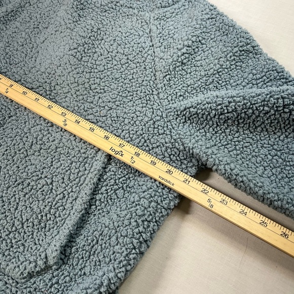 American Eagle Sweater Womens Size Small Blue Sherpa Fleece Hoodie Pullover - Picture 6 of 6